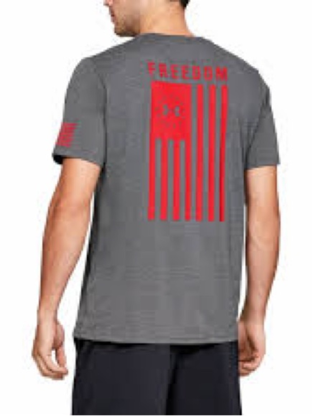 Under Armour Men's Short-Sleeve Tee in Gray with Red Graphic